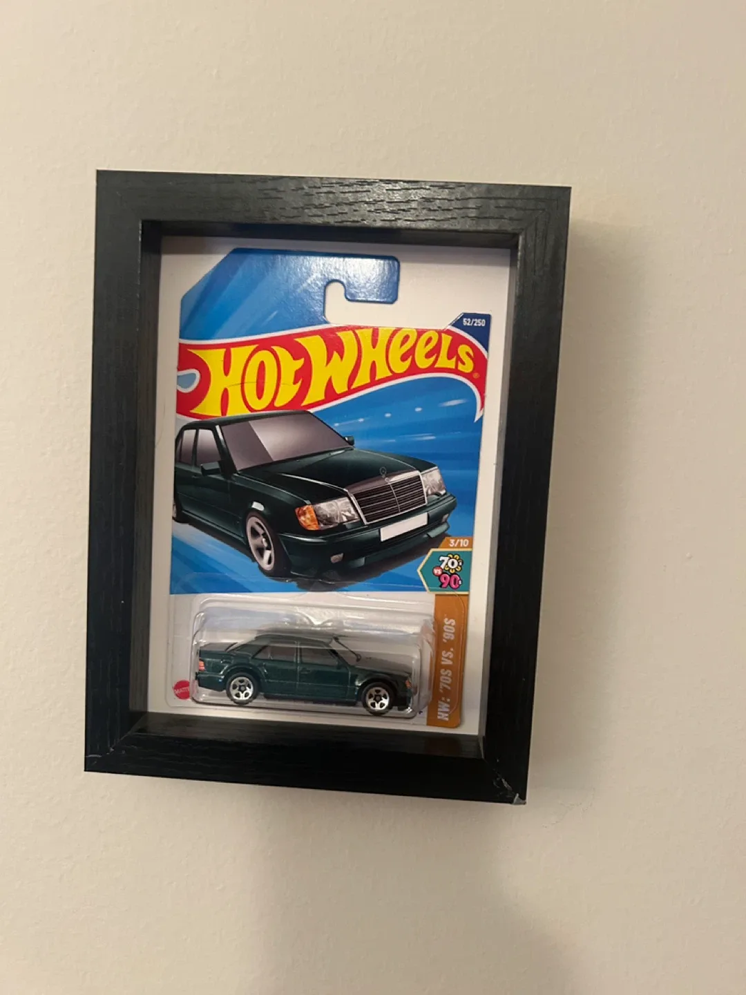 Framed Hot Wheels Mercedes-Benz 500E