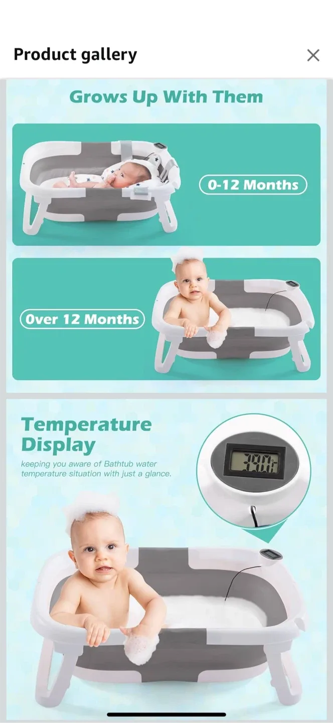 Folding Baby Bathtub with Cushion & Accessories image indicator(2)