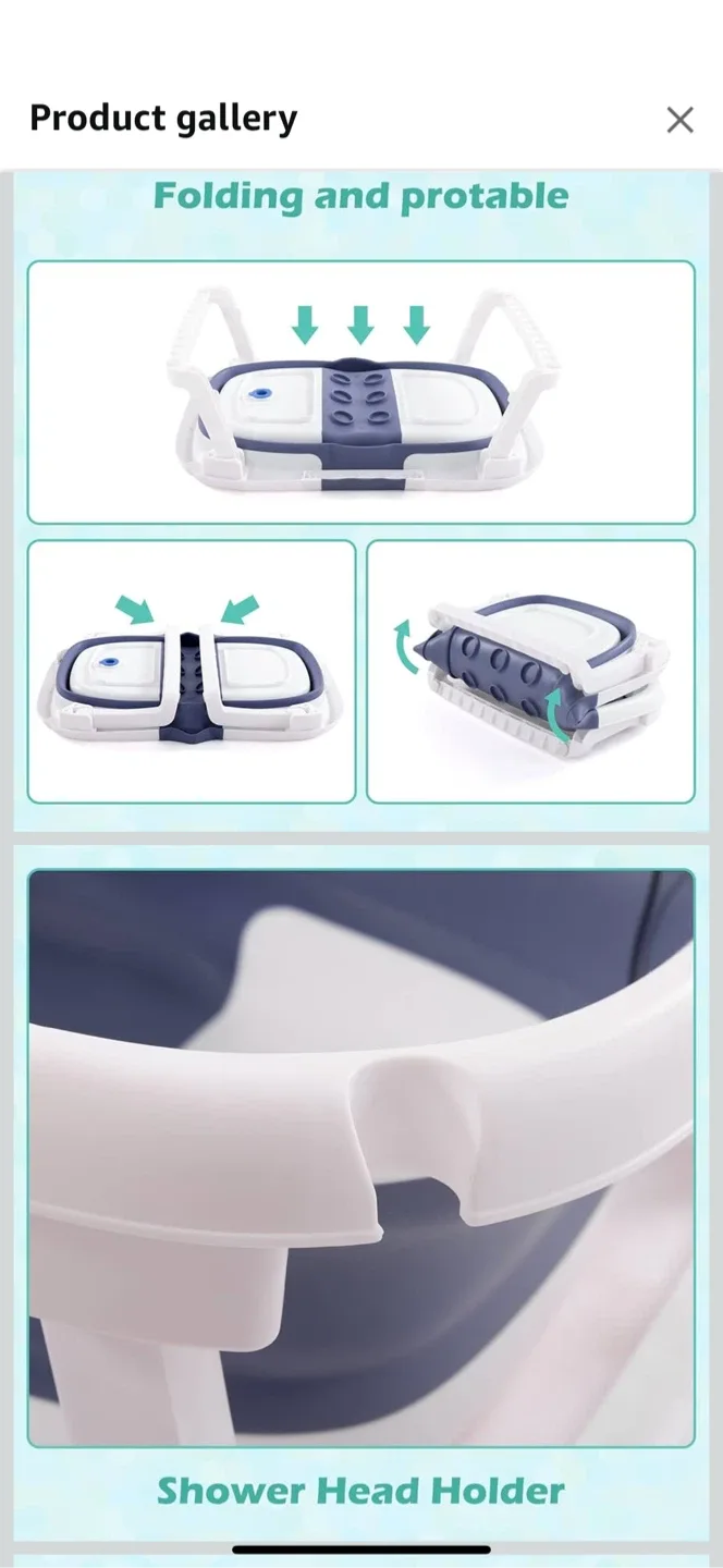 Folding Baby Bathtub with Cushion & Accessories image indicator(5)