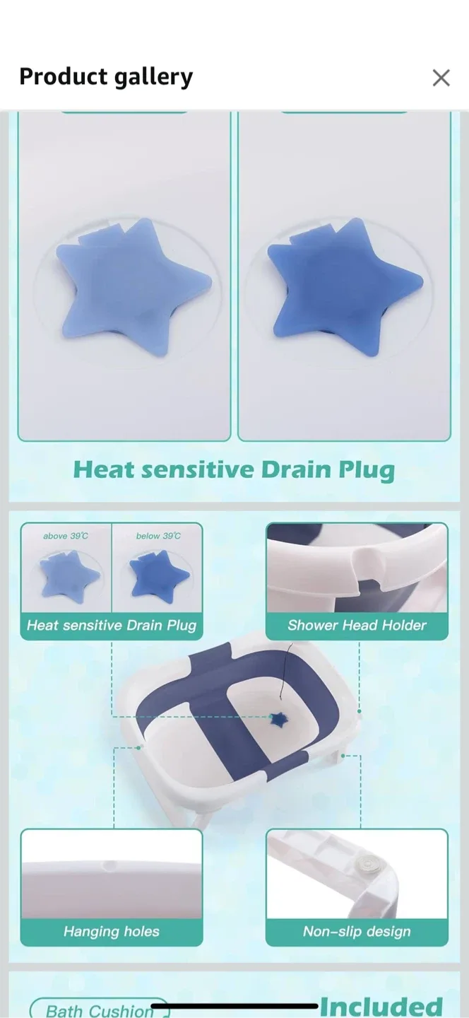 Folding Baby Bathtub with Cushion & Accessories image indicator(7)