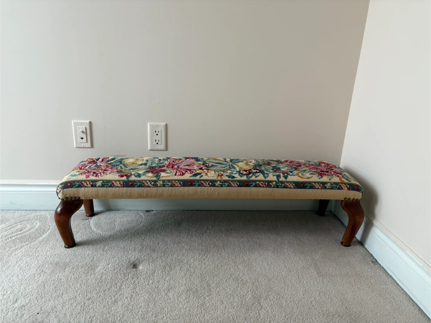 Floral Tapestry Footstool / Ottoman - photo 3