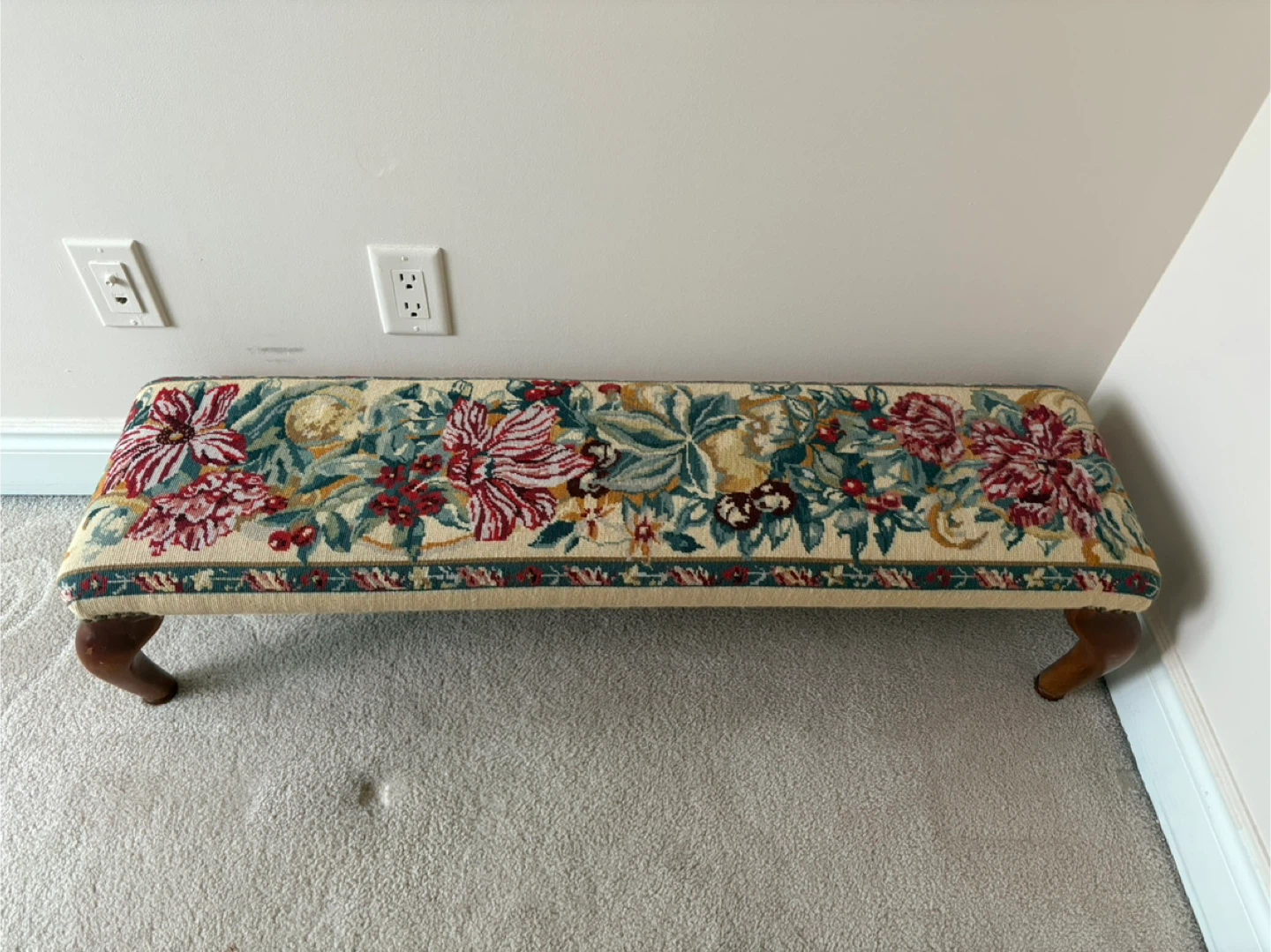 Floral Tapestry Footstool / Ottoman - photo 2