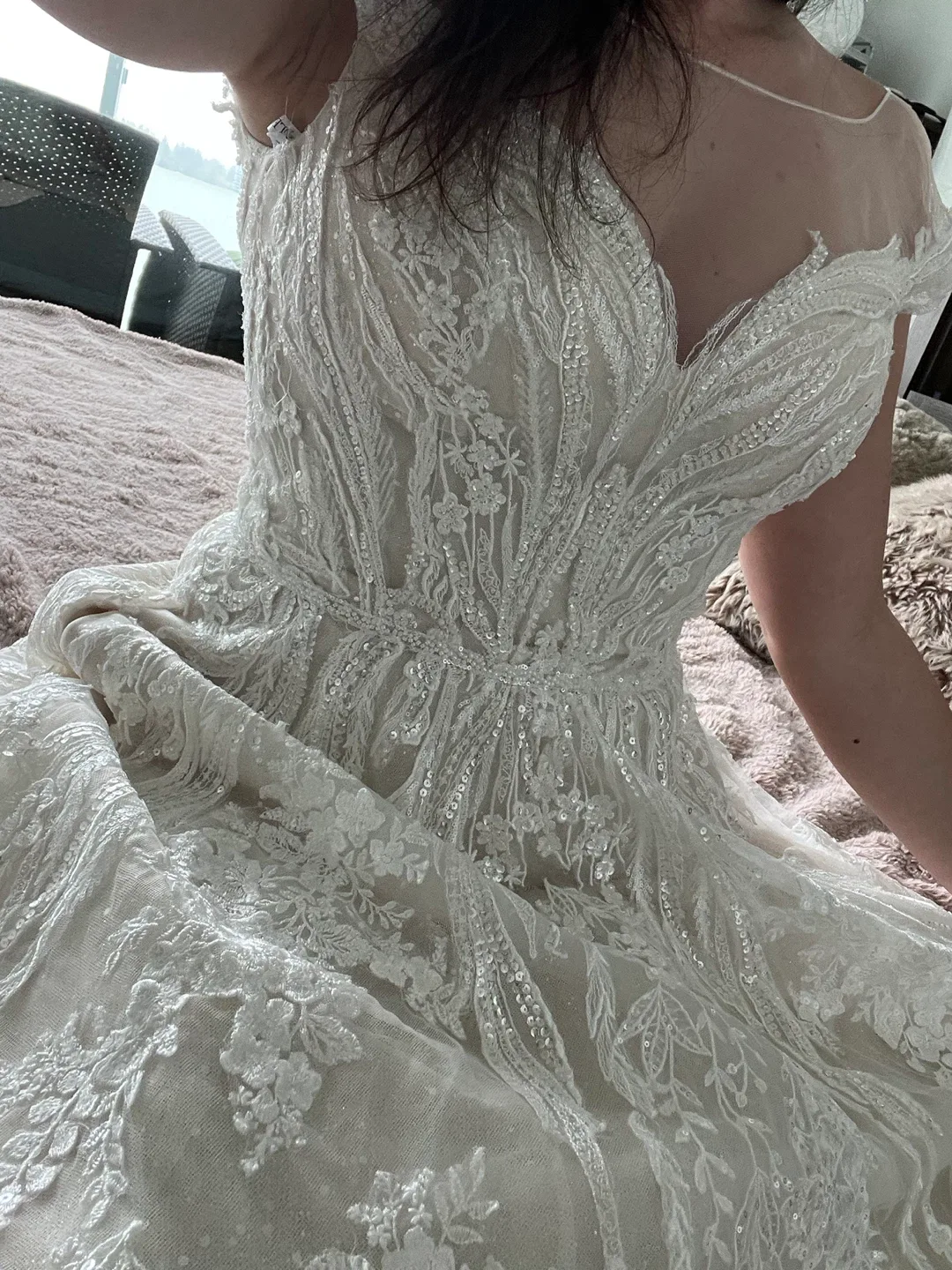 Wedding Dress - Ivory, Lace Oleg Cassini