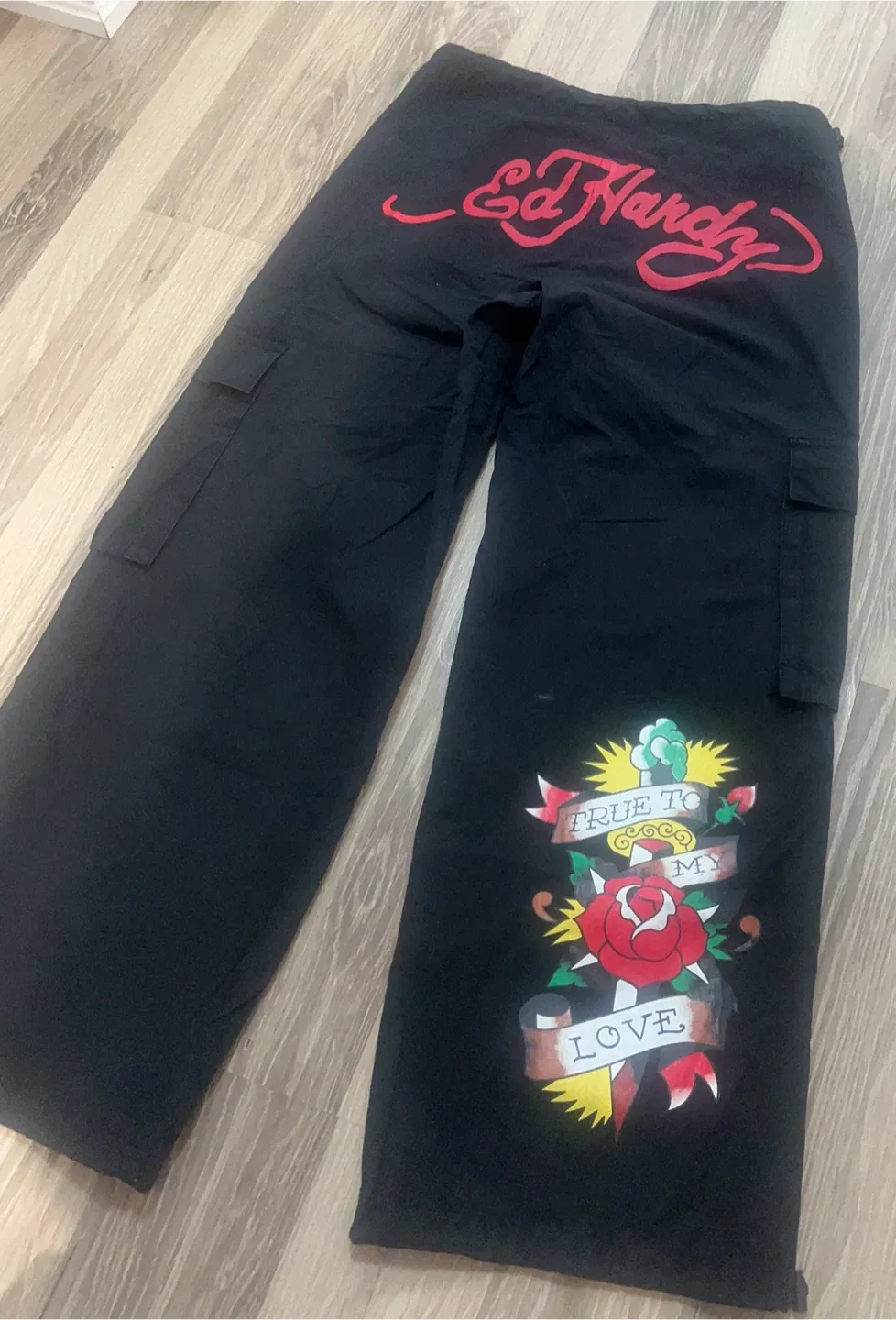 Ed Hardy Black Cargo Pants, Size S image indicator(6)