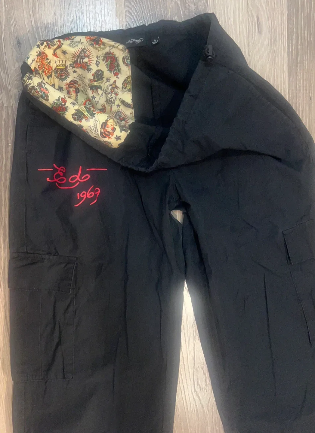 Ed Hardy Black Cargo Pants, Size S image indicator(3)