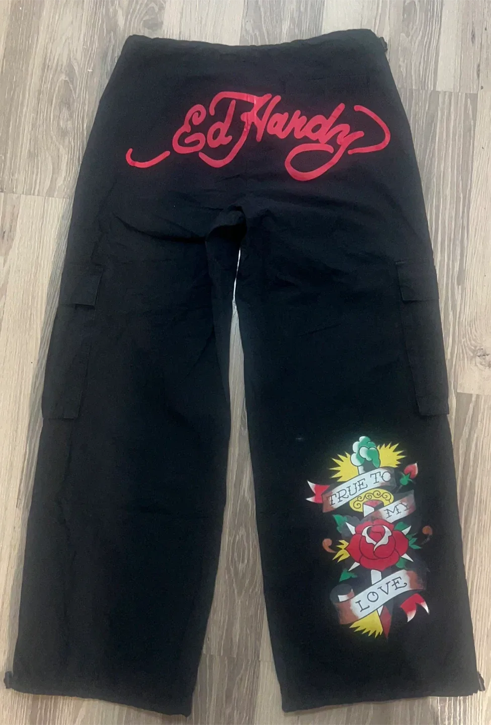 Ed Hardy Black Cargo Pants, Size S image indicator(5)