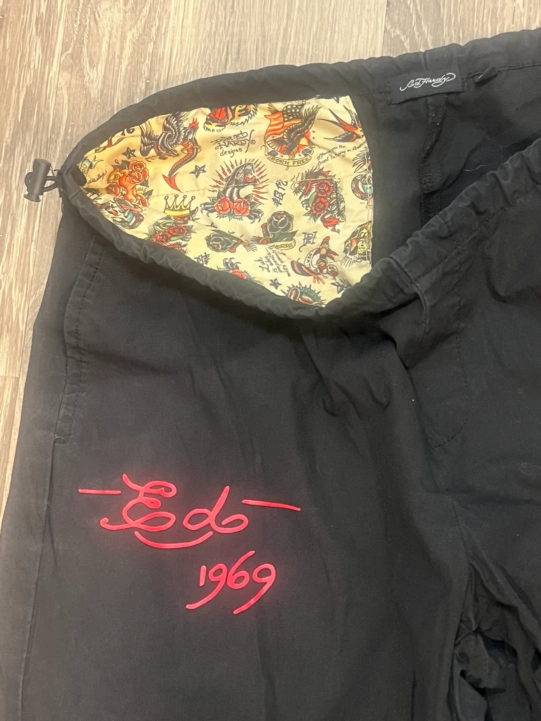 Ed Hardy Black Cargo Pants, Size S image indicator(7)