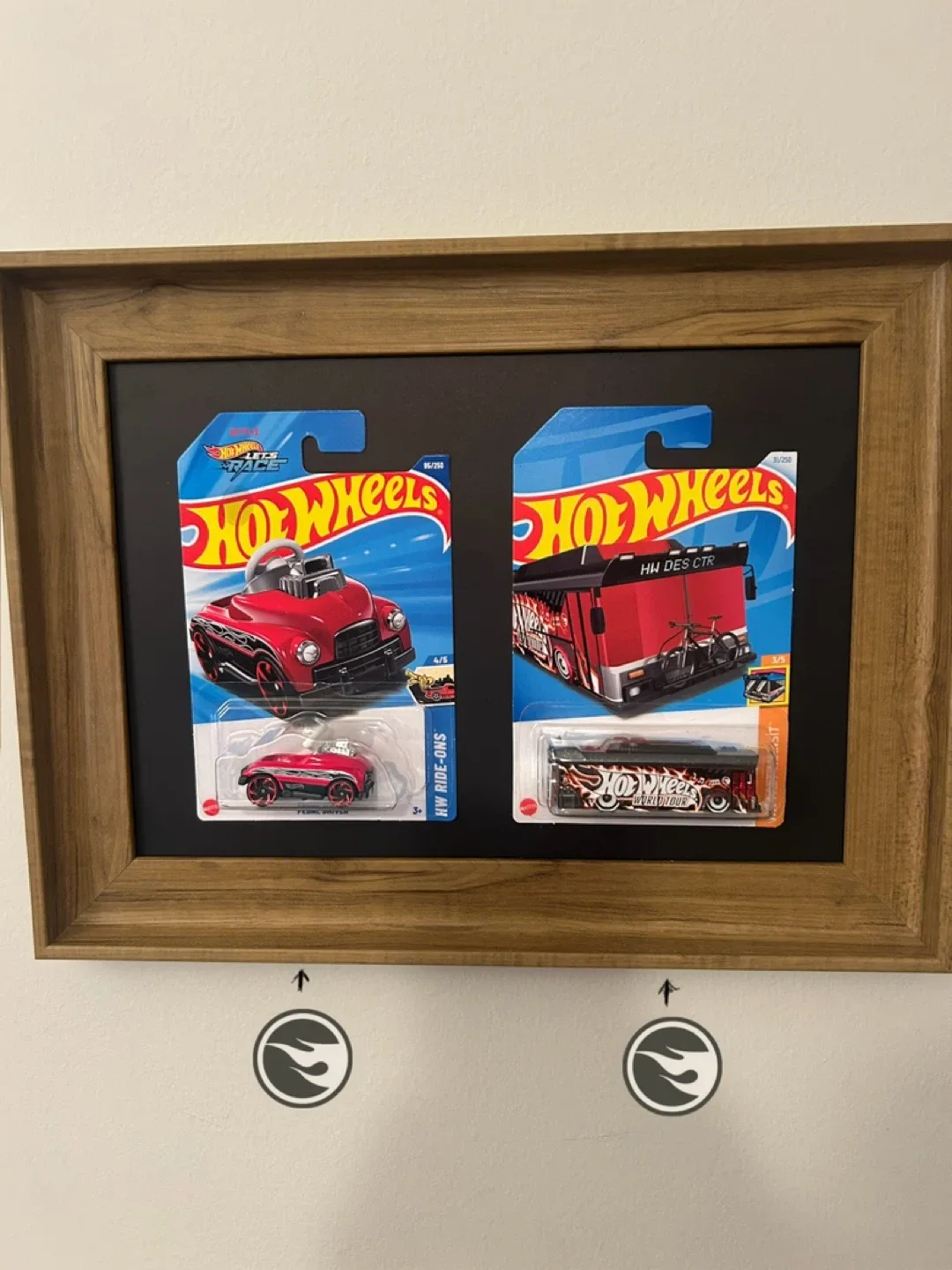 Framed Hot Wheels Diecast Cars