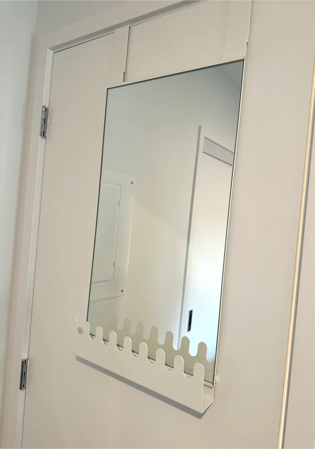 White Mirror with Shelf, 37.5cmx85cm
