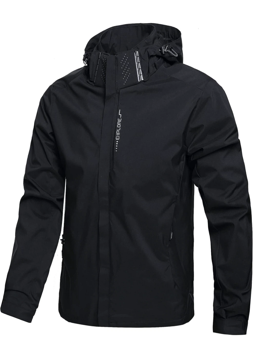 NEW! Black Explore Lightweight Waterproof Windbreaker Jacket