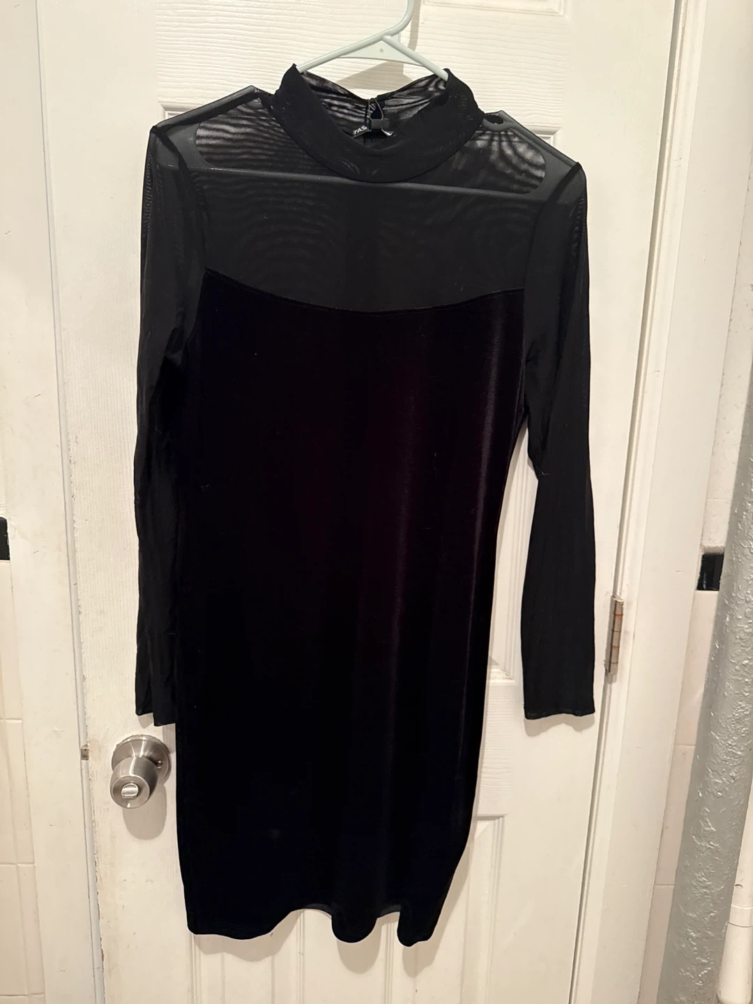Fashion Nova Black Velvet Mini Dress - Size 1X