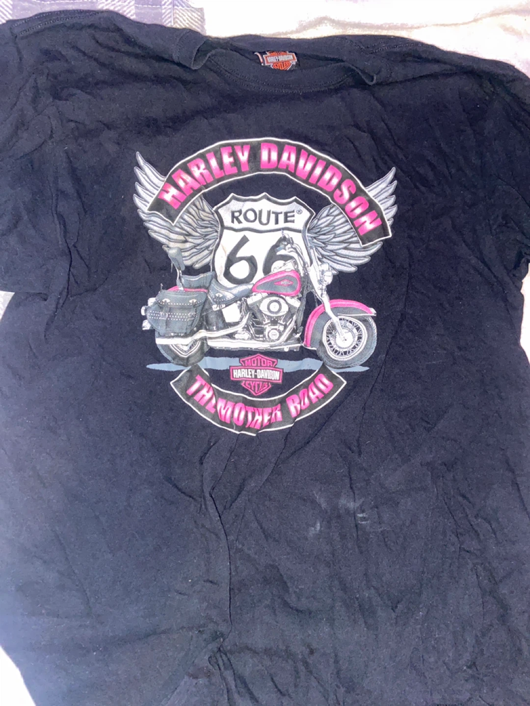 Harley-Davidson Black Cotton T-Shirt - Size L