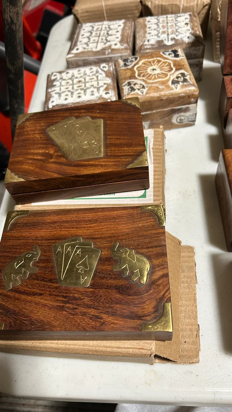 $5 each, brand new hand carved Wooden Boxes image indicator(7)