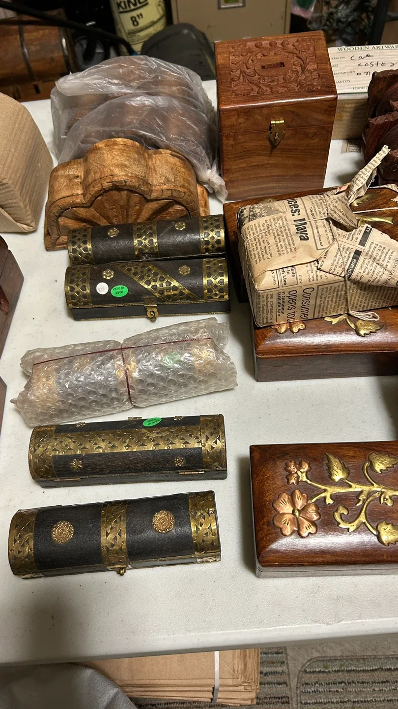 $5 each, brand new hand carved Wooden Boxes image indicator(9)