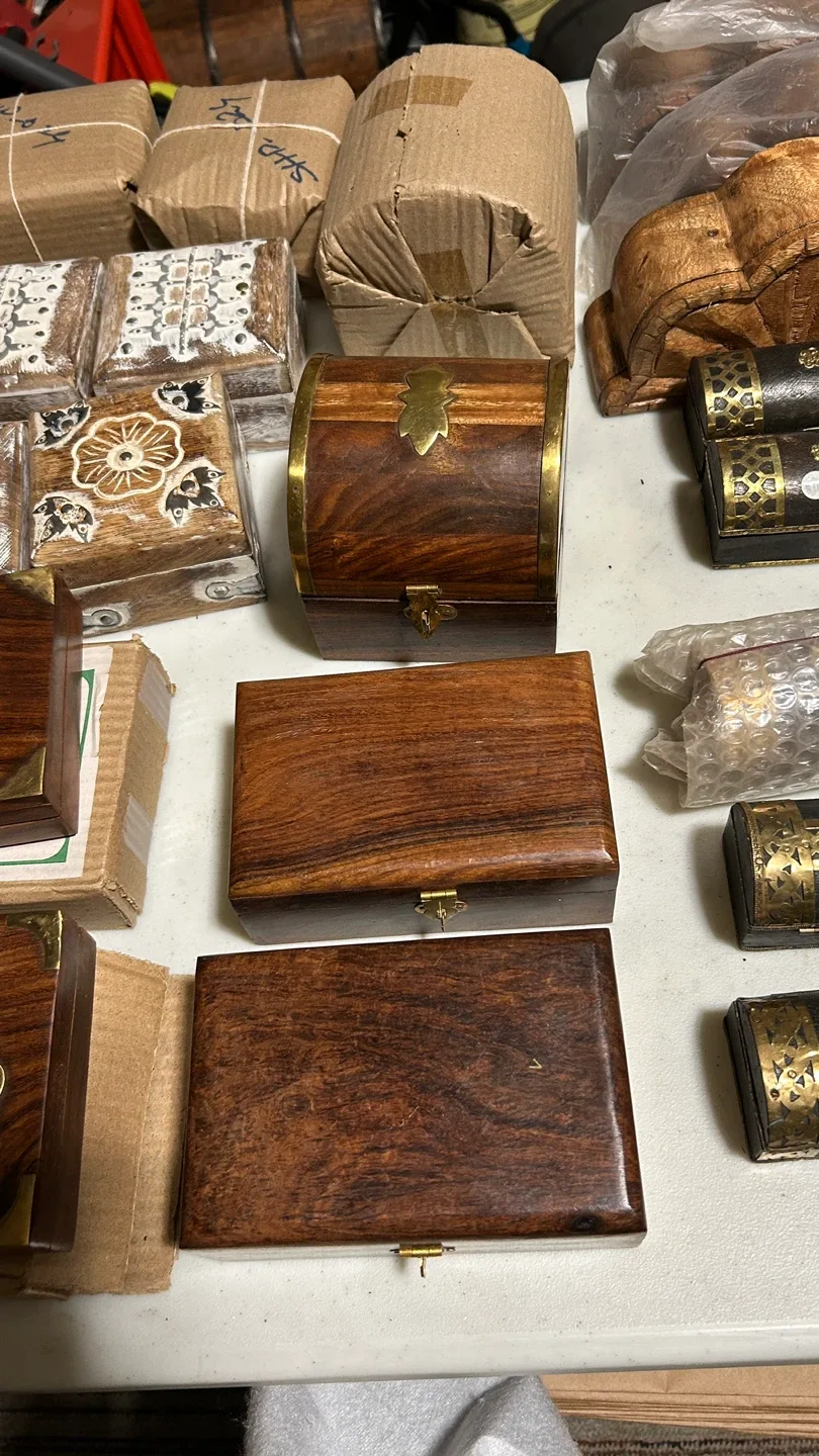 $5 each, brand new hand carved Wooden Boxes image indicator(8)