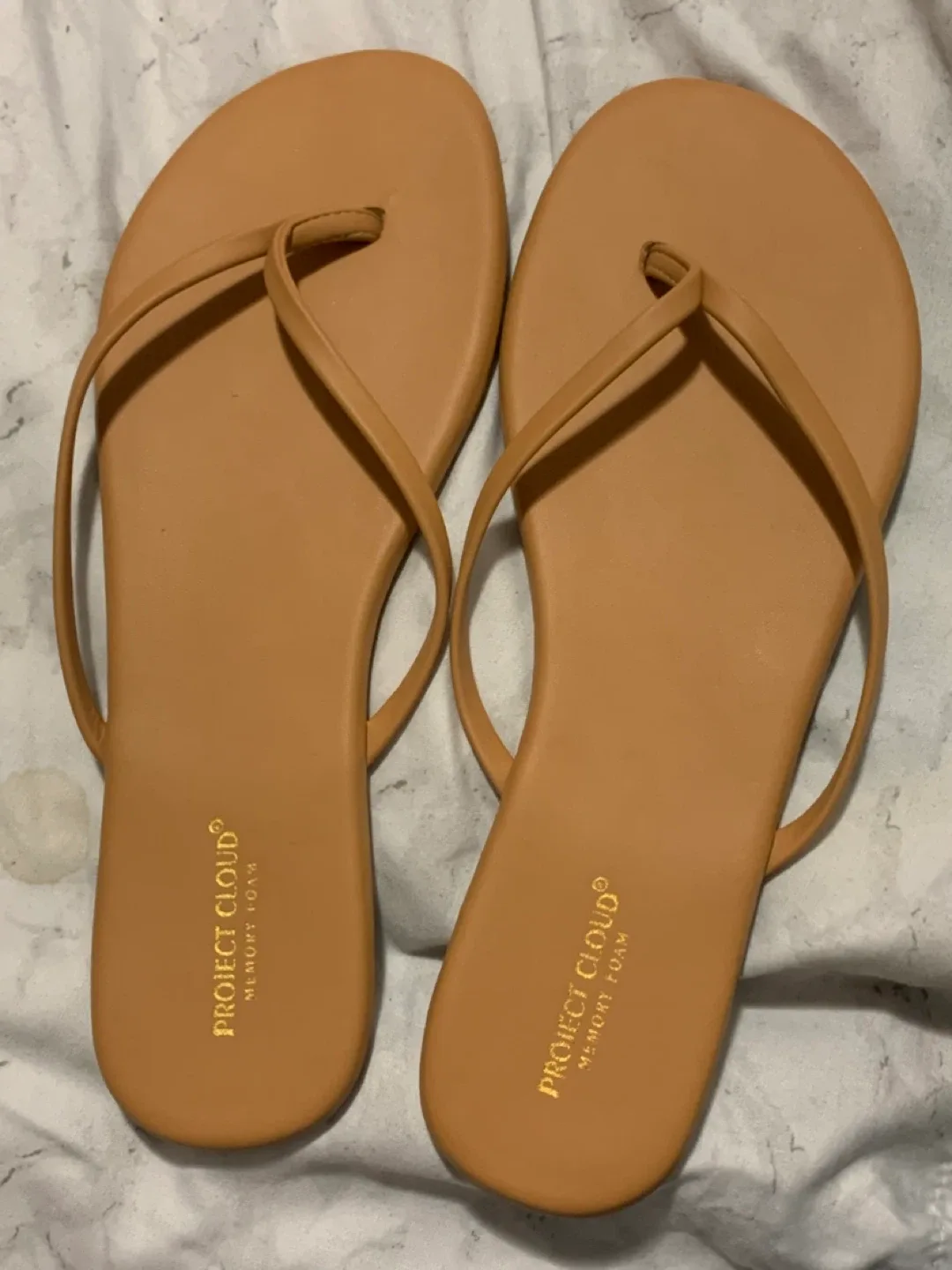 Project Cloud Tan Flip Flops-New