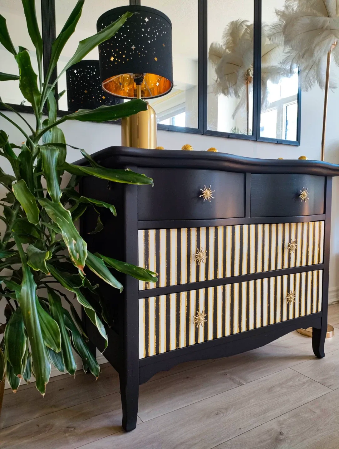 Black & Gold Accent Dresser
