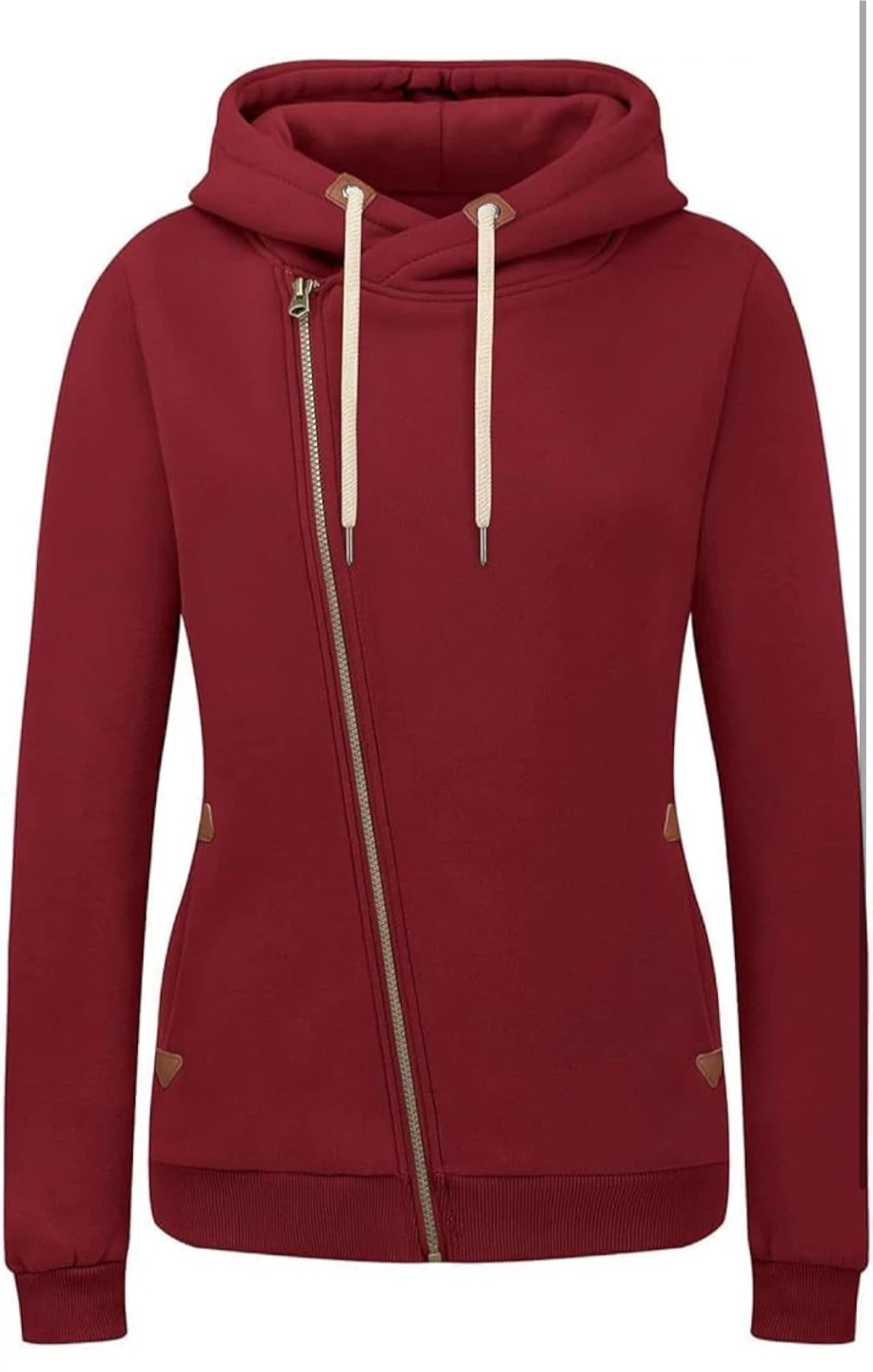 NEW! Burgundy Asymmetrical Zip Hoodie - photo 4