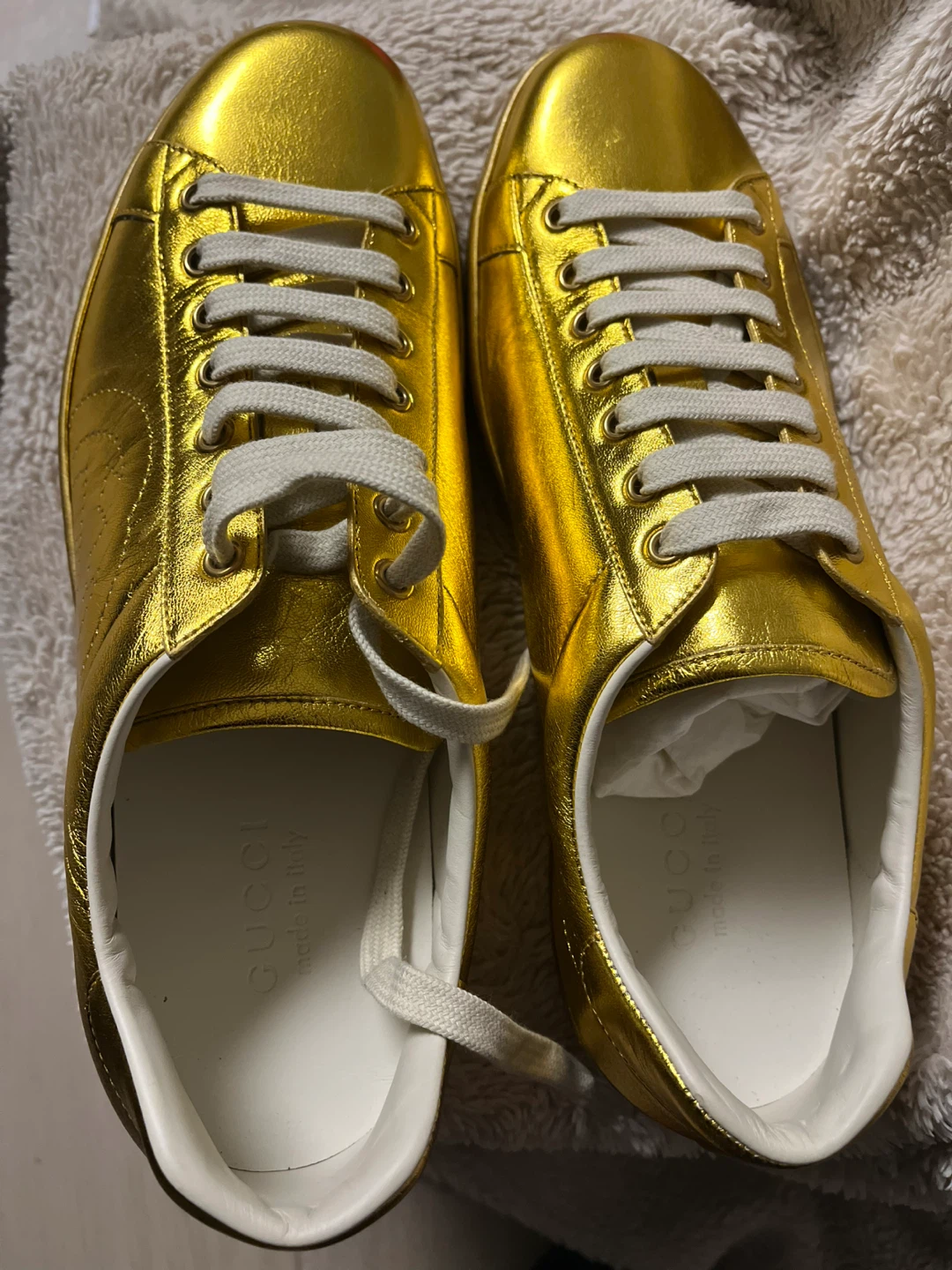 Gucci Gold Leather Sneakers - photo 3