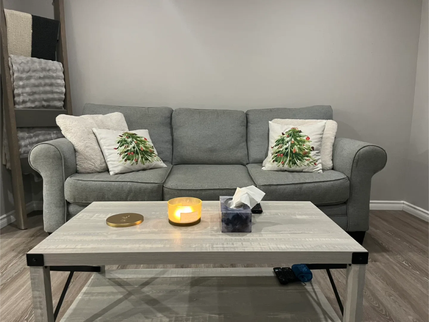 Grey Three-Seat Sofa