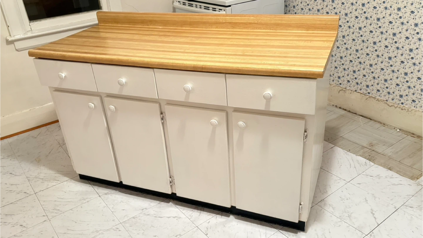 Vintage Solid Wood Cabinet & Laminate Countertop
