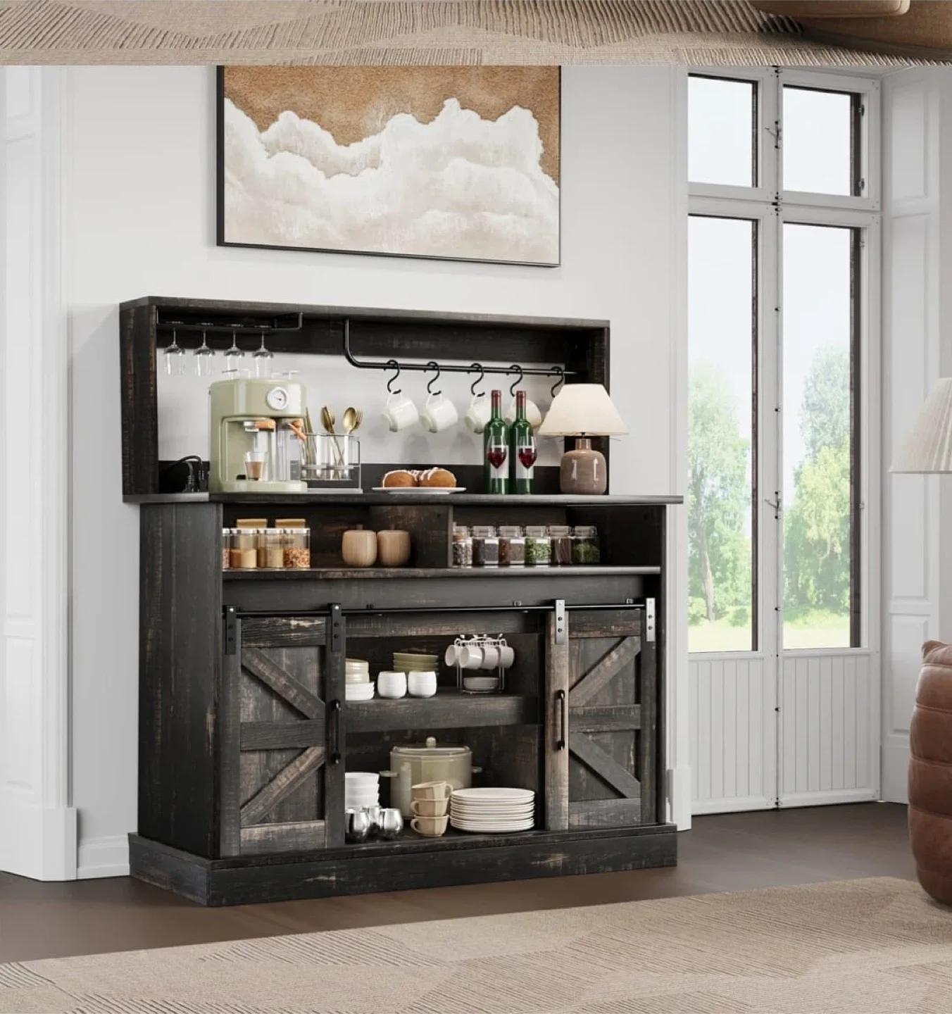 Trent Austin Design Penney Coffee Bar Cabinet - Dark Grey