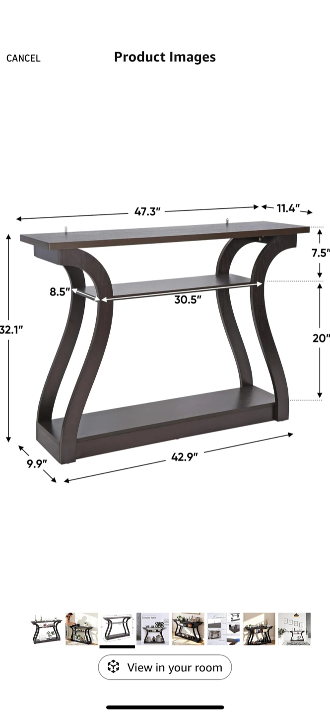 Dark Brown Console Table (47.3" x 32.1") - photo 4