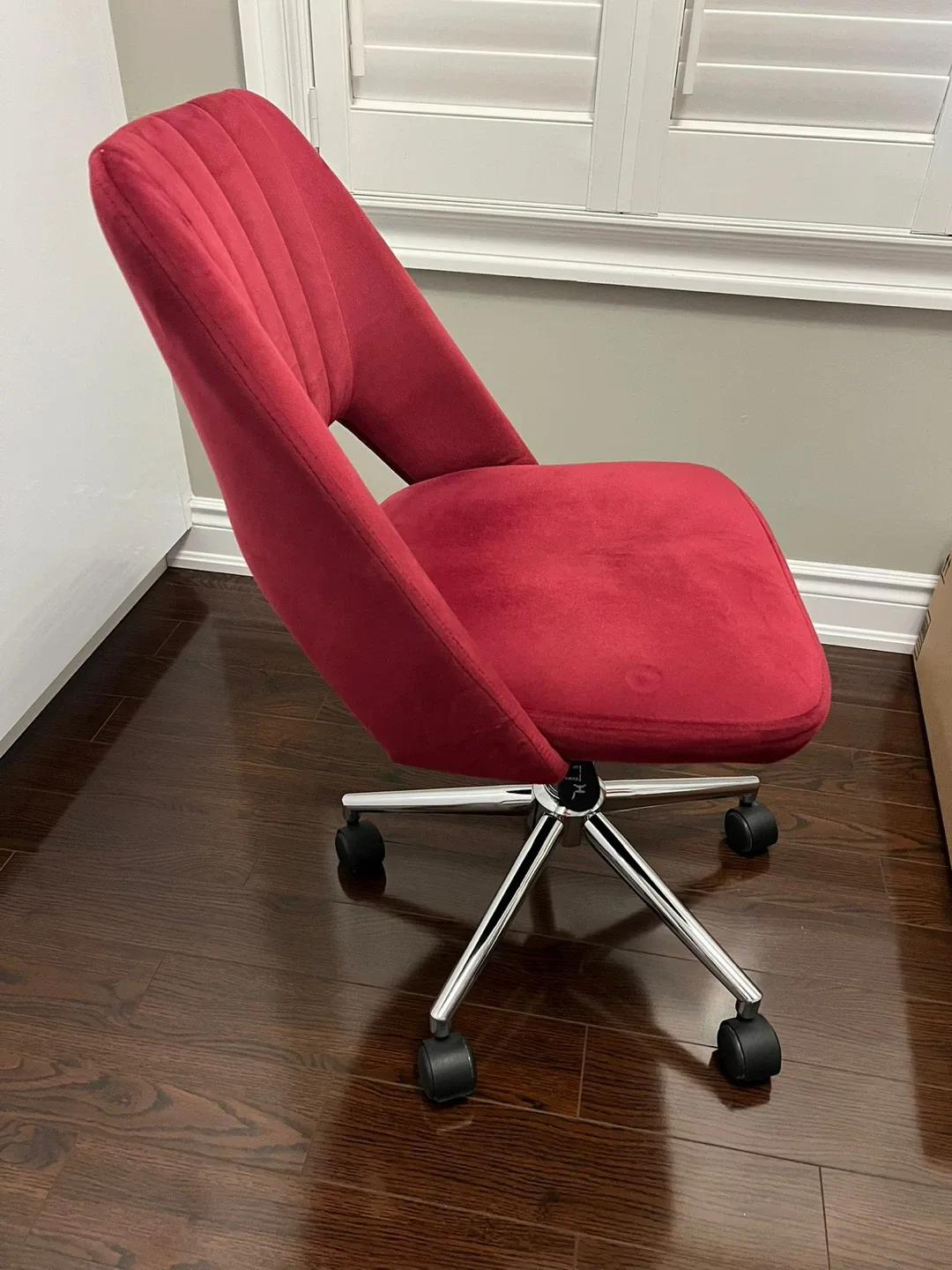 Red Velvet Office Chair