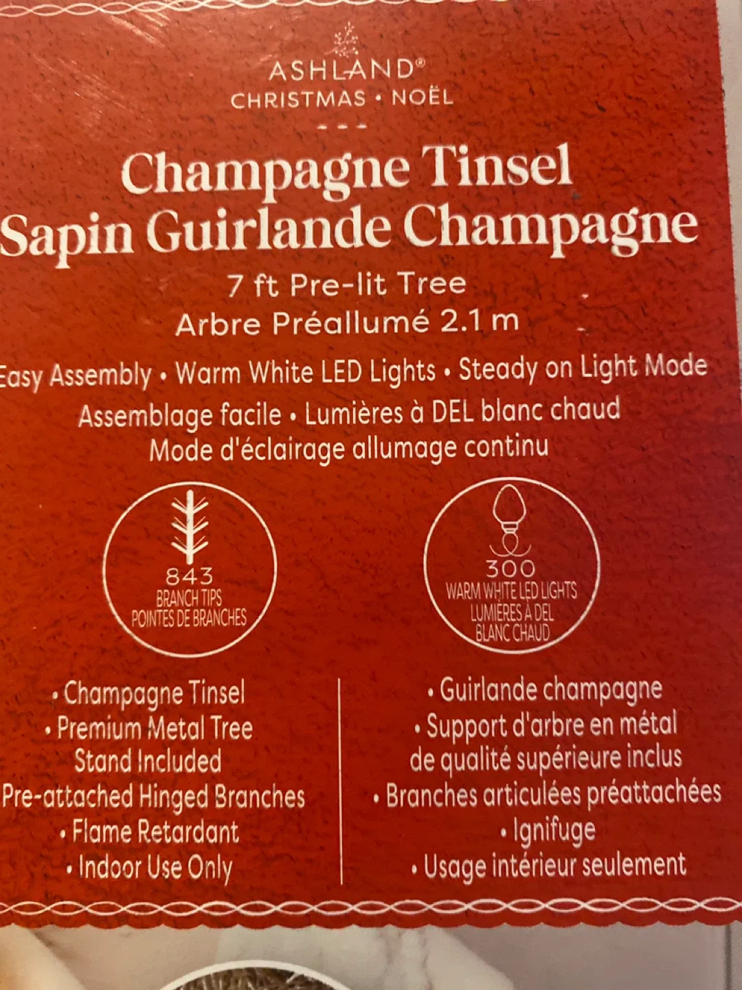 Ashland Champagne Tinsel 7 ft Pre-lit Tree image indicator(2)