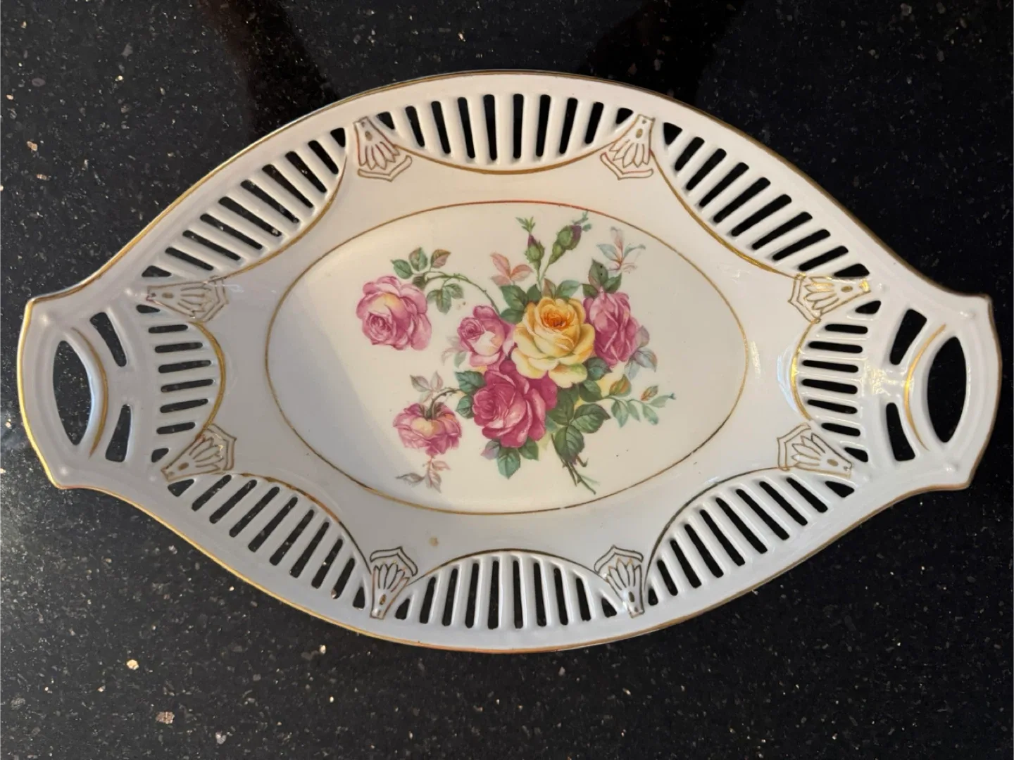 Vintage Germany Floral Porcelain Candy Dish