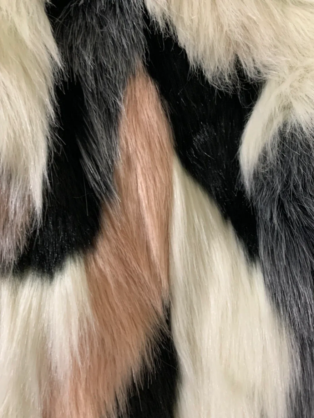 Faux Fur Colour Block Coat, like new, medium size , moving sales image indicator(4)