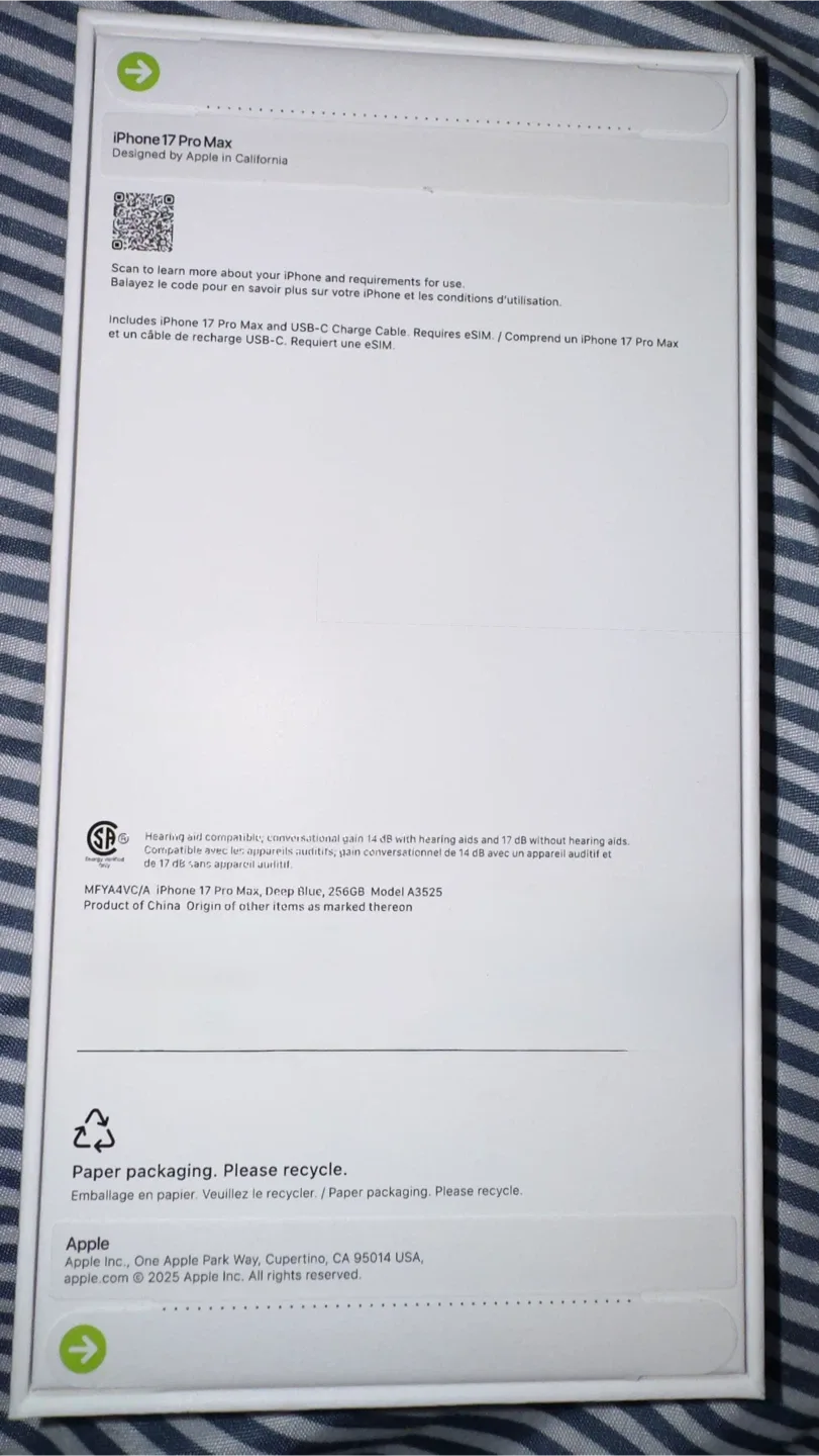 New iPhone 17 Pro Max Deep Blue 256GB image indicator(2)