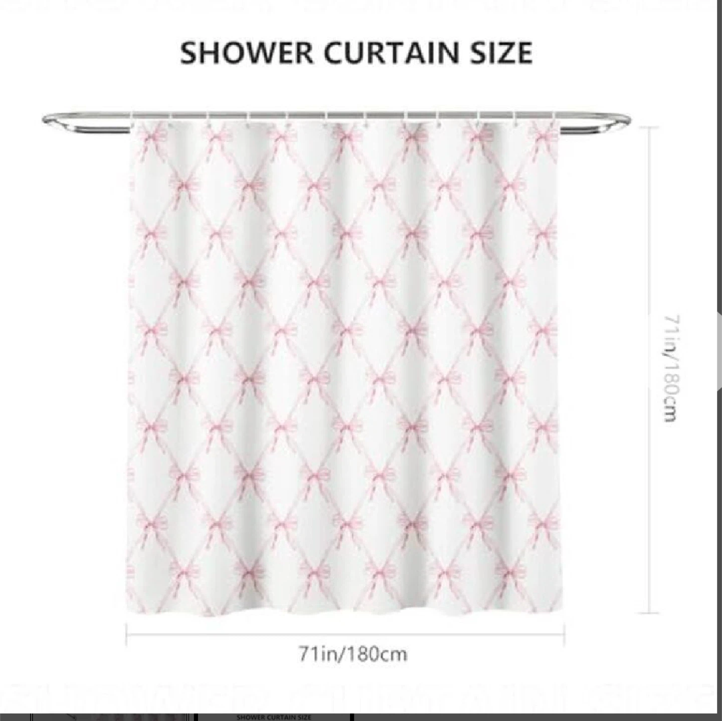 MEHOFOND Pink Bow Shower Curtain Bow Aesthetic