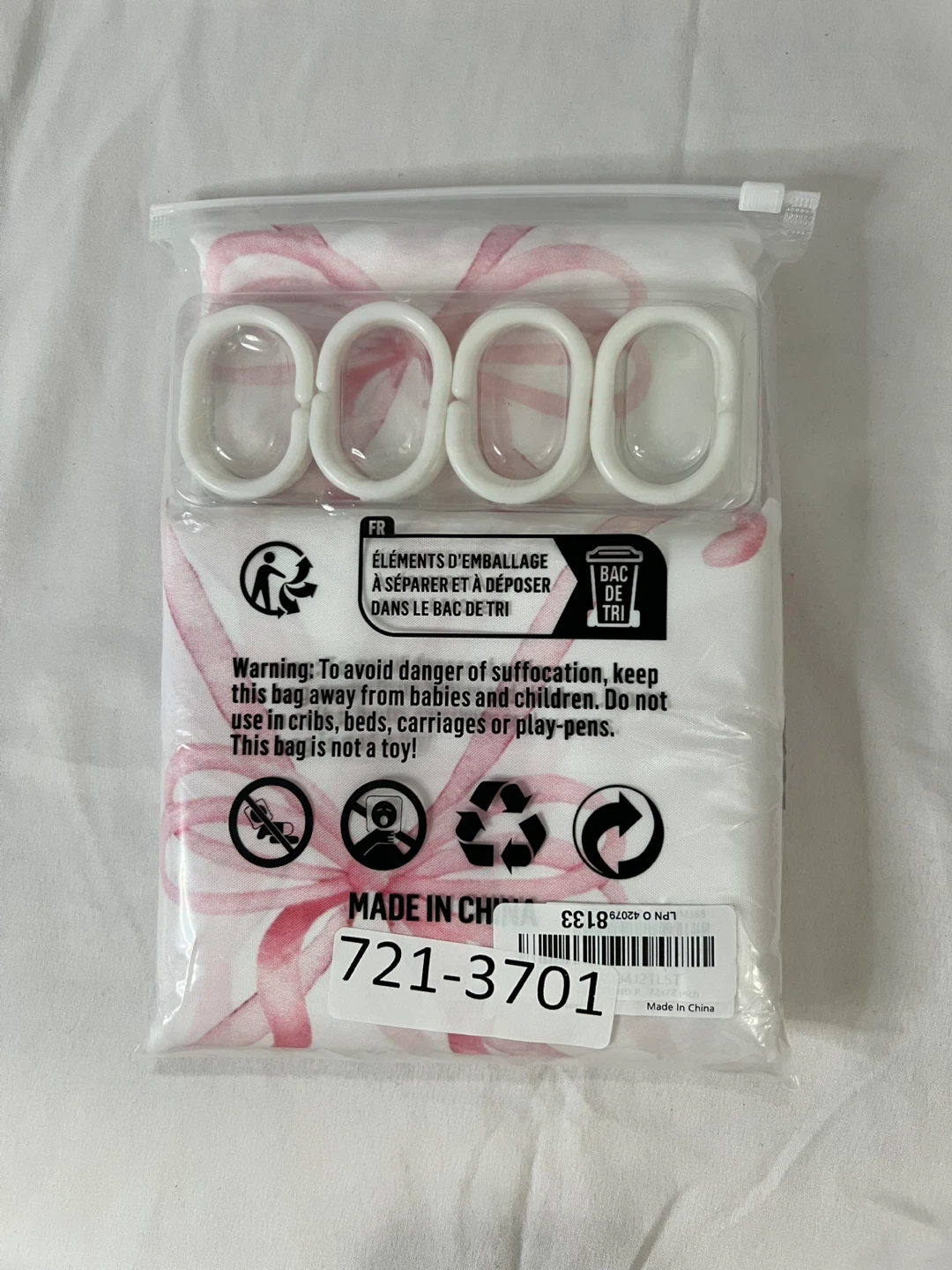 MEHOFOND Pink Bow Shower Curtain Bow Aesthetic - photo 2