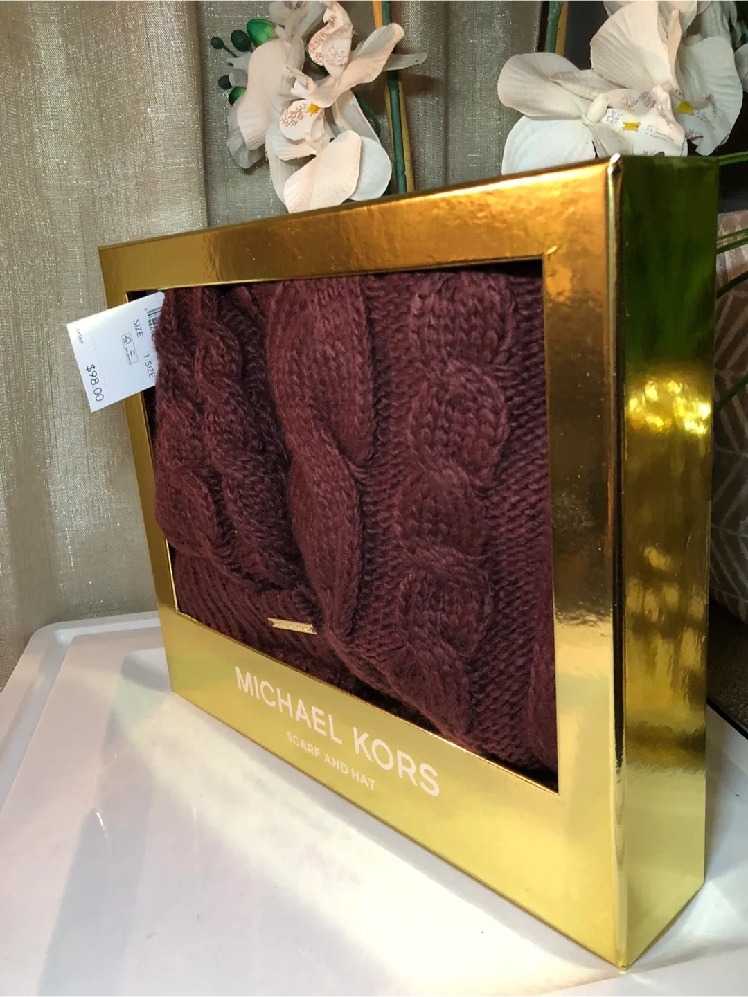 New Michael Kors Scarf and Hat Set image indicator(3)