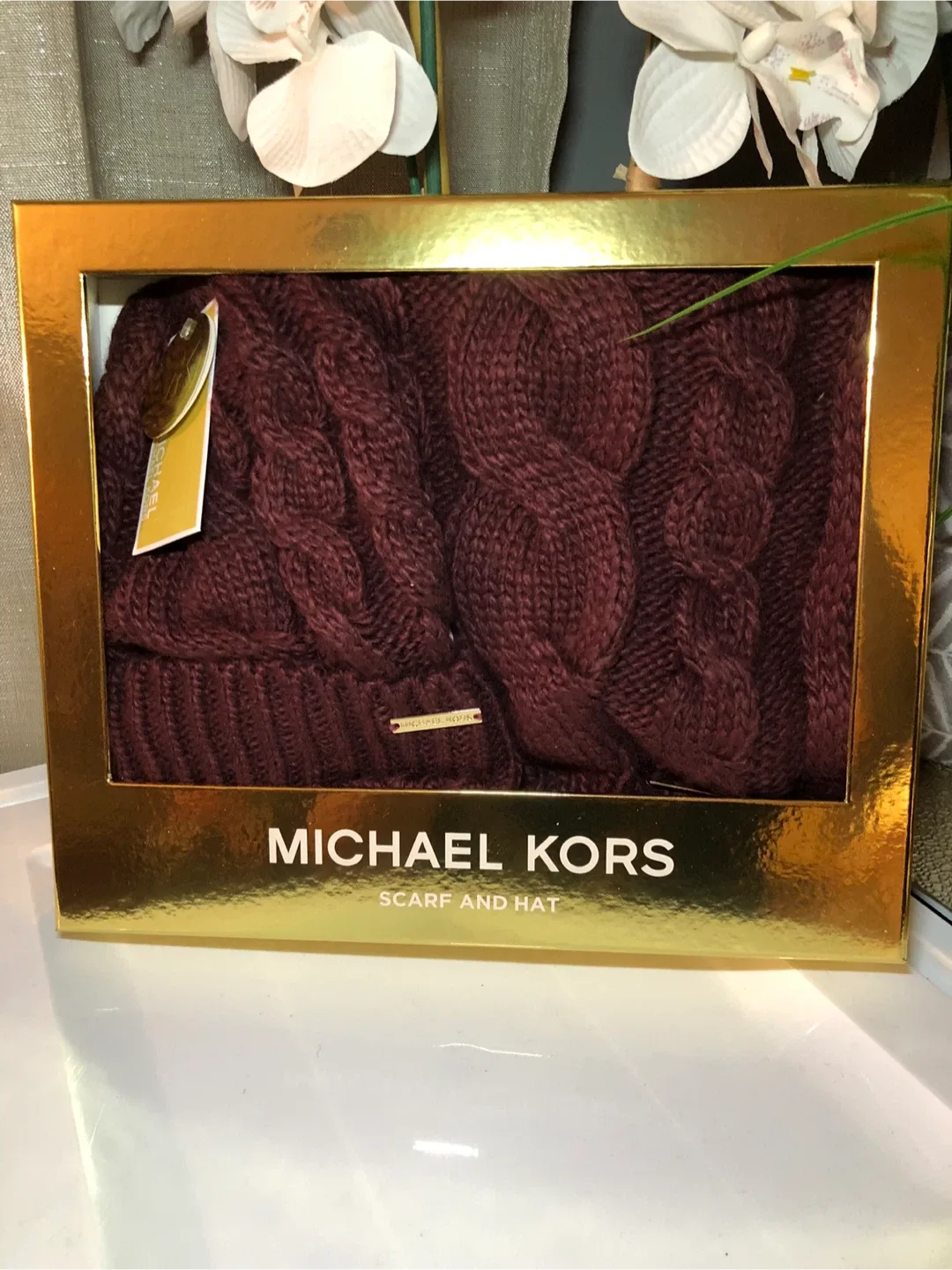 New Michael Kors Scarf and Hat Set image indicator(4)