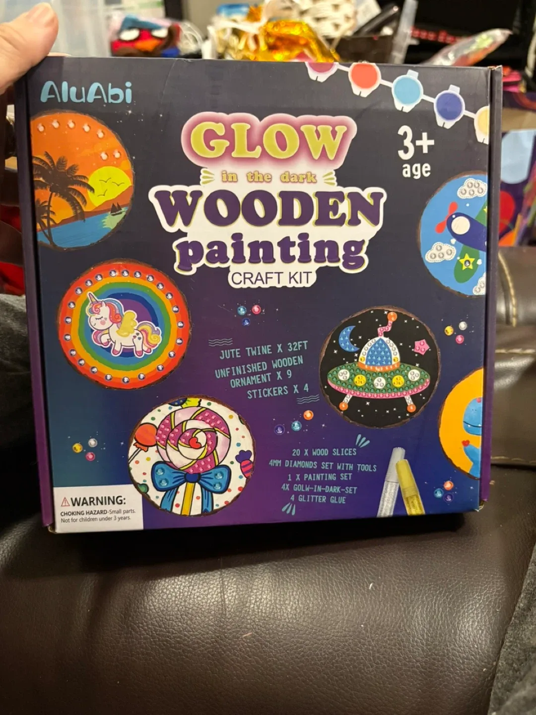 AluAbi Glow in the Dark Wooden Painting Kit (New)