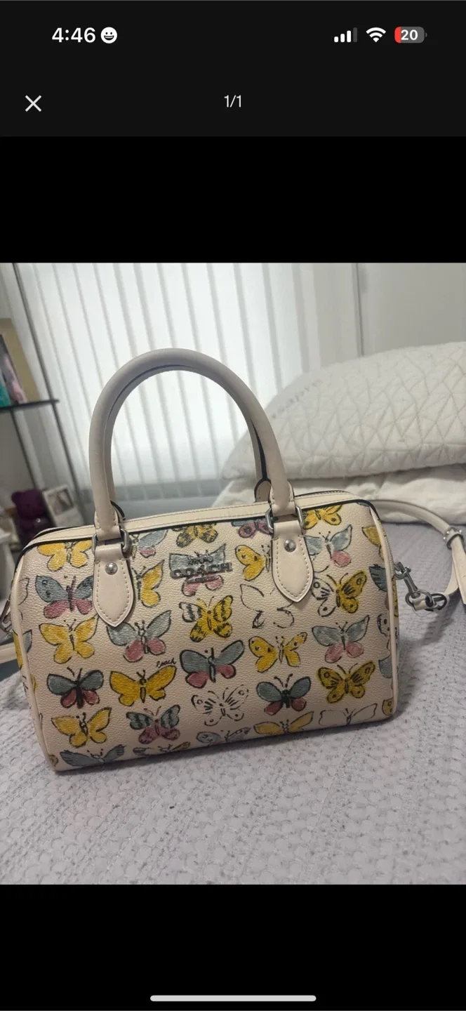 Coach Satchel with Butterfly Print