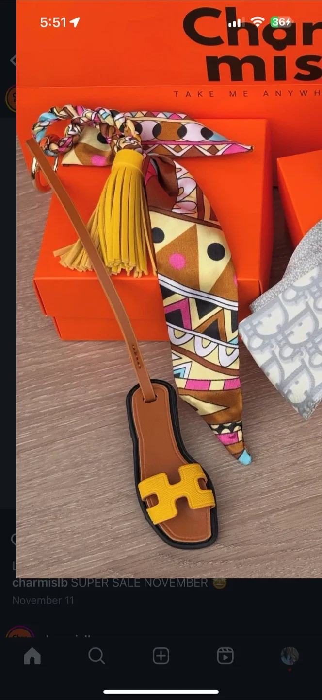 Fashion Inspired Bag Charm with Scarf (New No Box) image indicator(2)