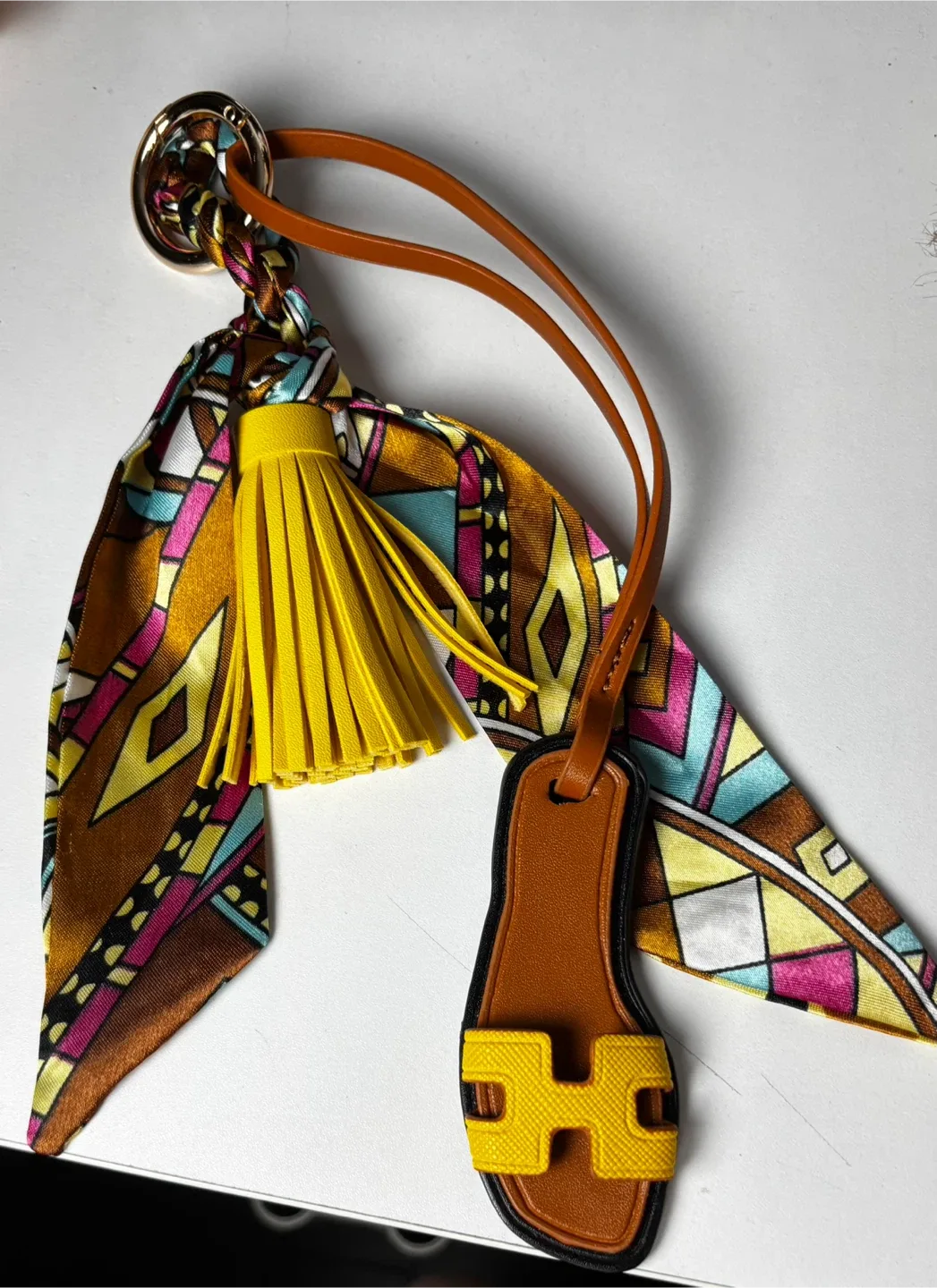 Fashion Inspired Bag Charm with Scarf (New No Box)