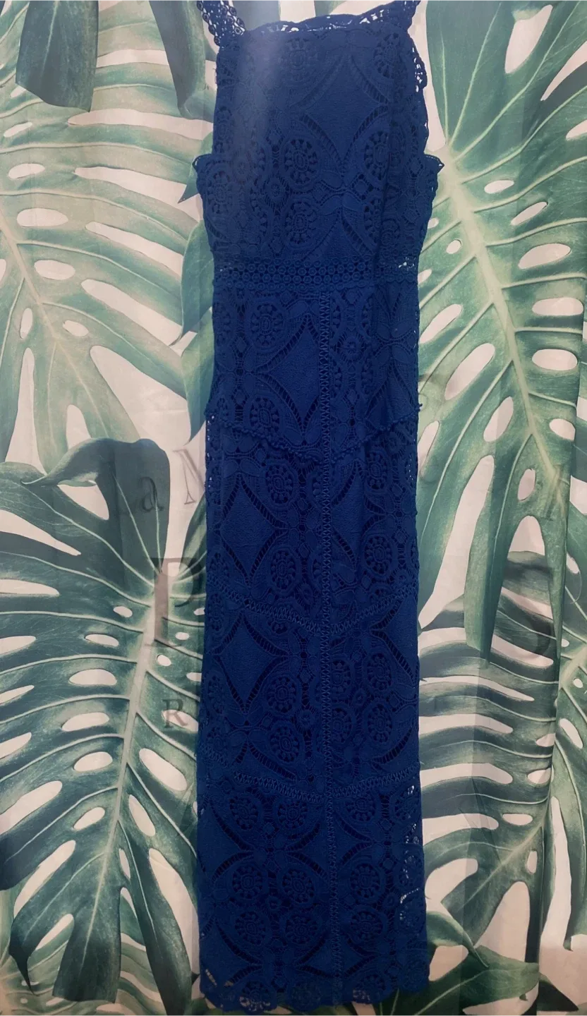 Gorgeous Blue Crotchet Lace Dress