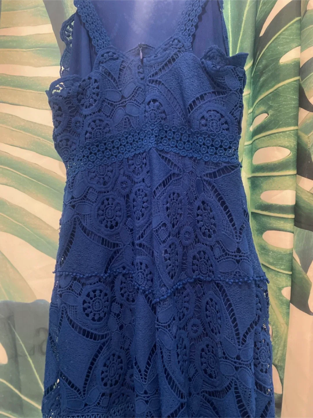 Gorgeous Blue Crotchet Lace Dress image indicator(4)