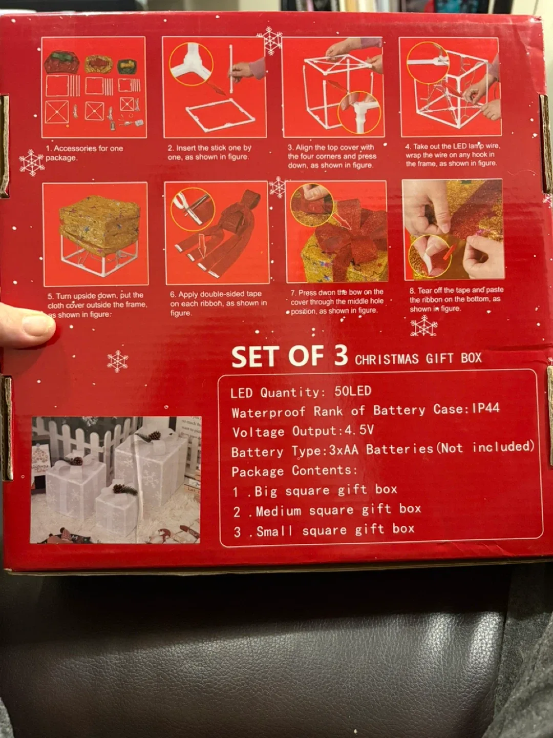 Christmas Decoration Lighted Gift Boxes - Set of 3 image indicator(2)