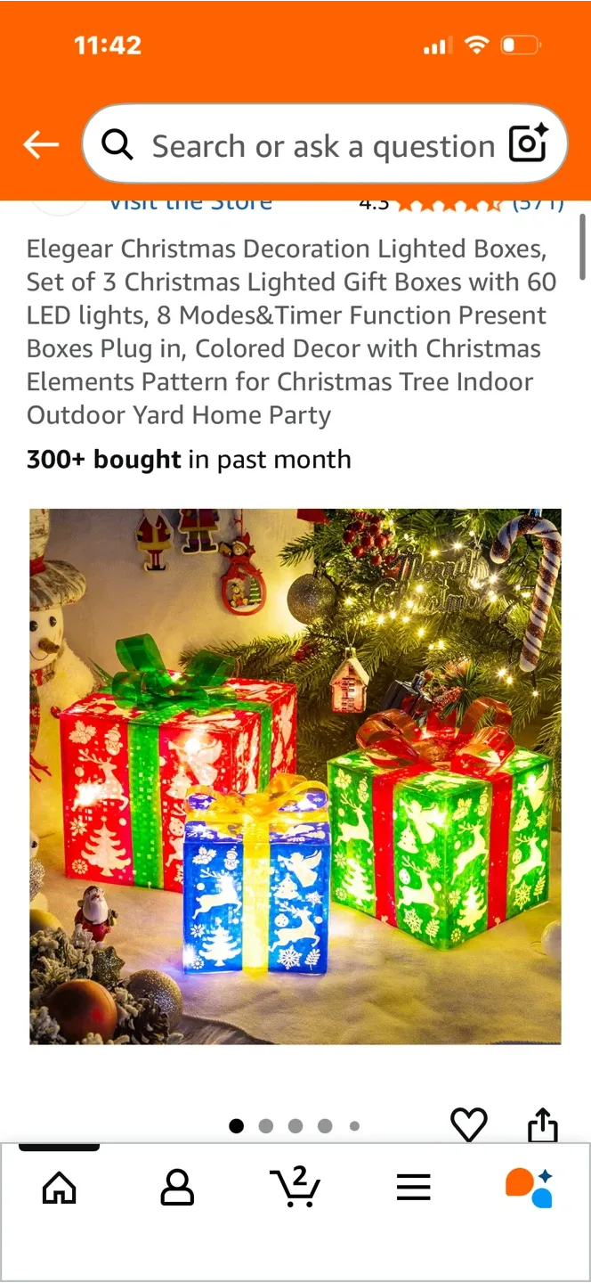 Christmas Decoration Lighted Gift Boxes - Set of 3 image indicator(4)