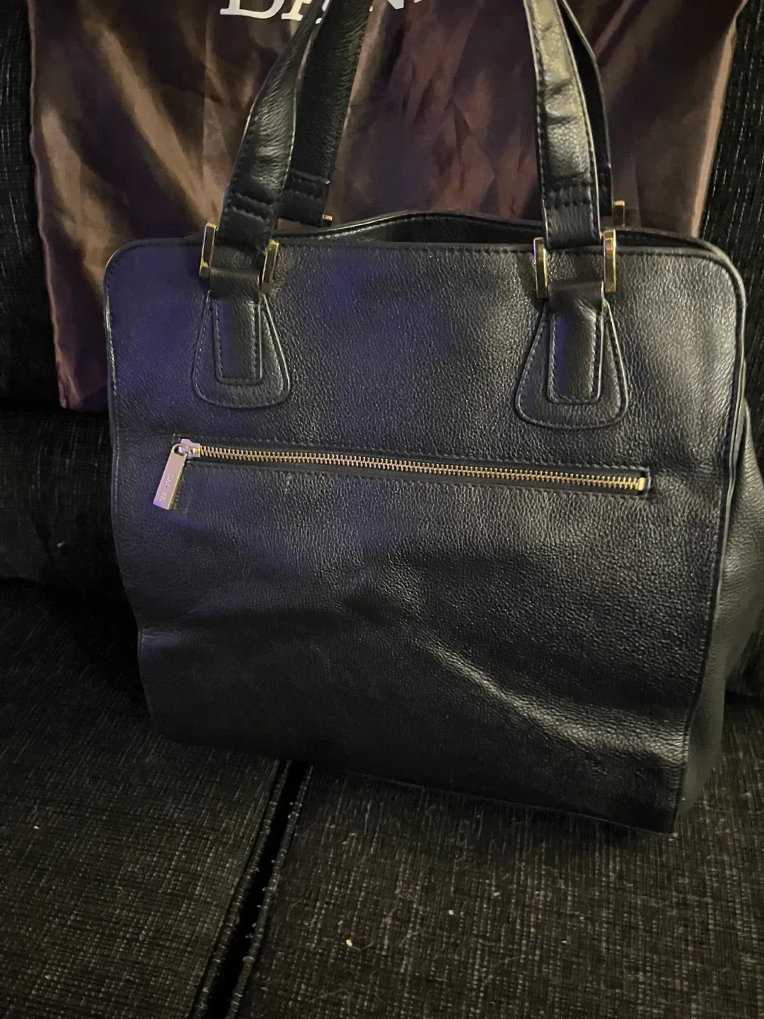 DANIER Black Leather Briefcase Bag