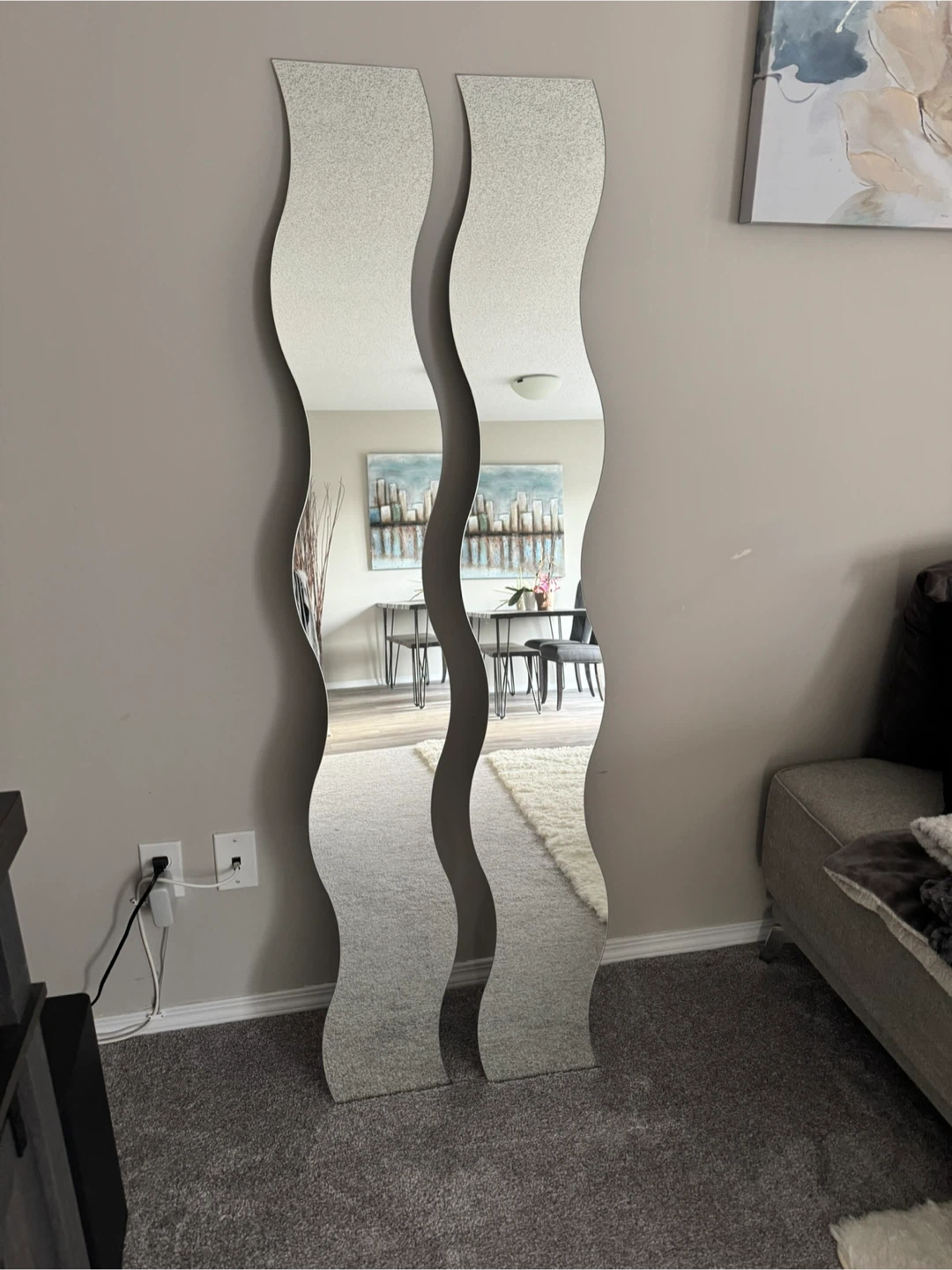 Set of 2 Wave Mirrors - Unique Design