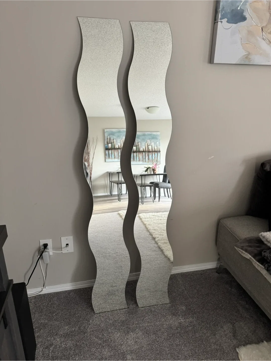 Set of 2 Wave Mirrors - Unique Design