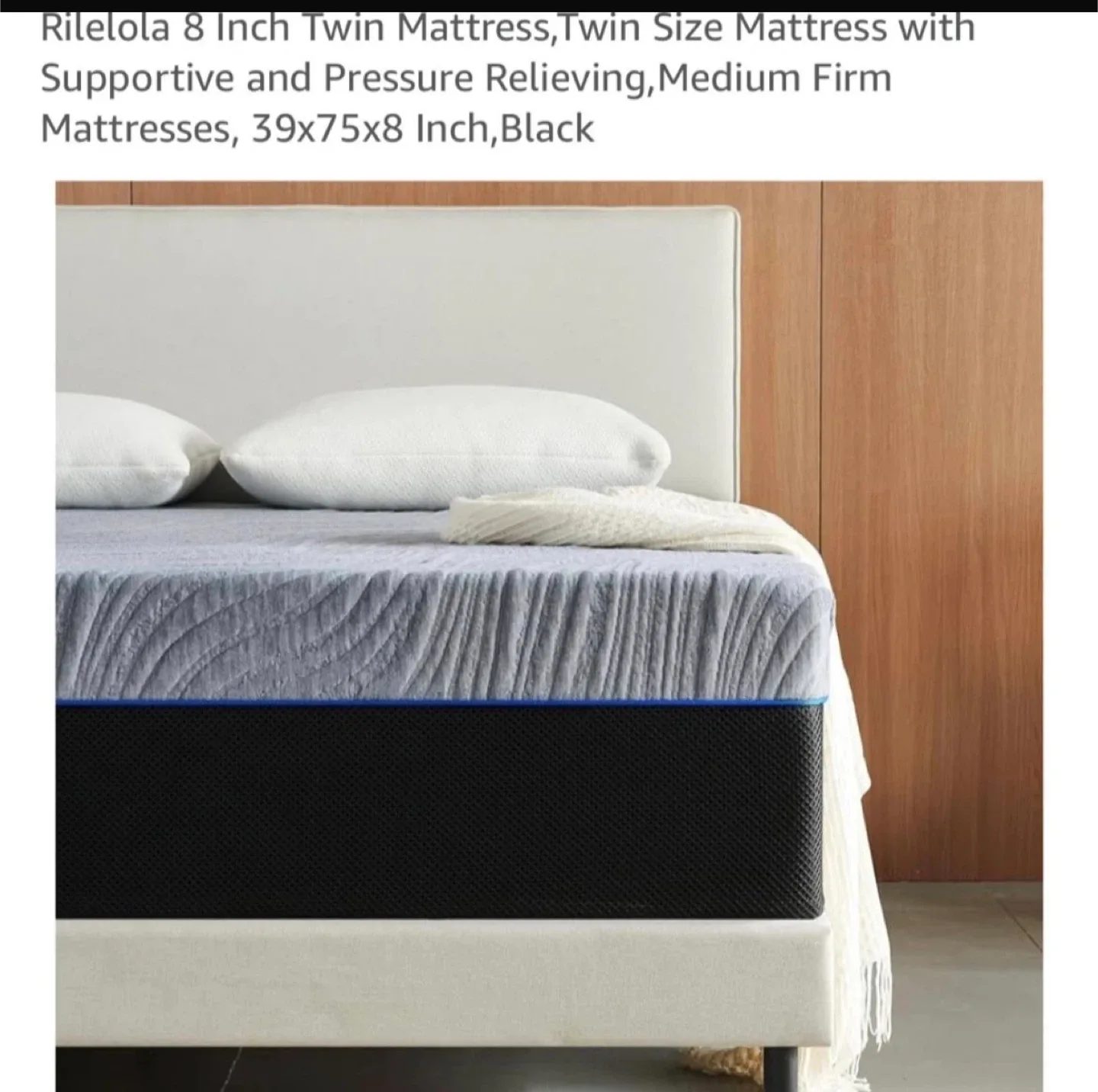 Rilelola 8 Inch Twin Mattress - Black