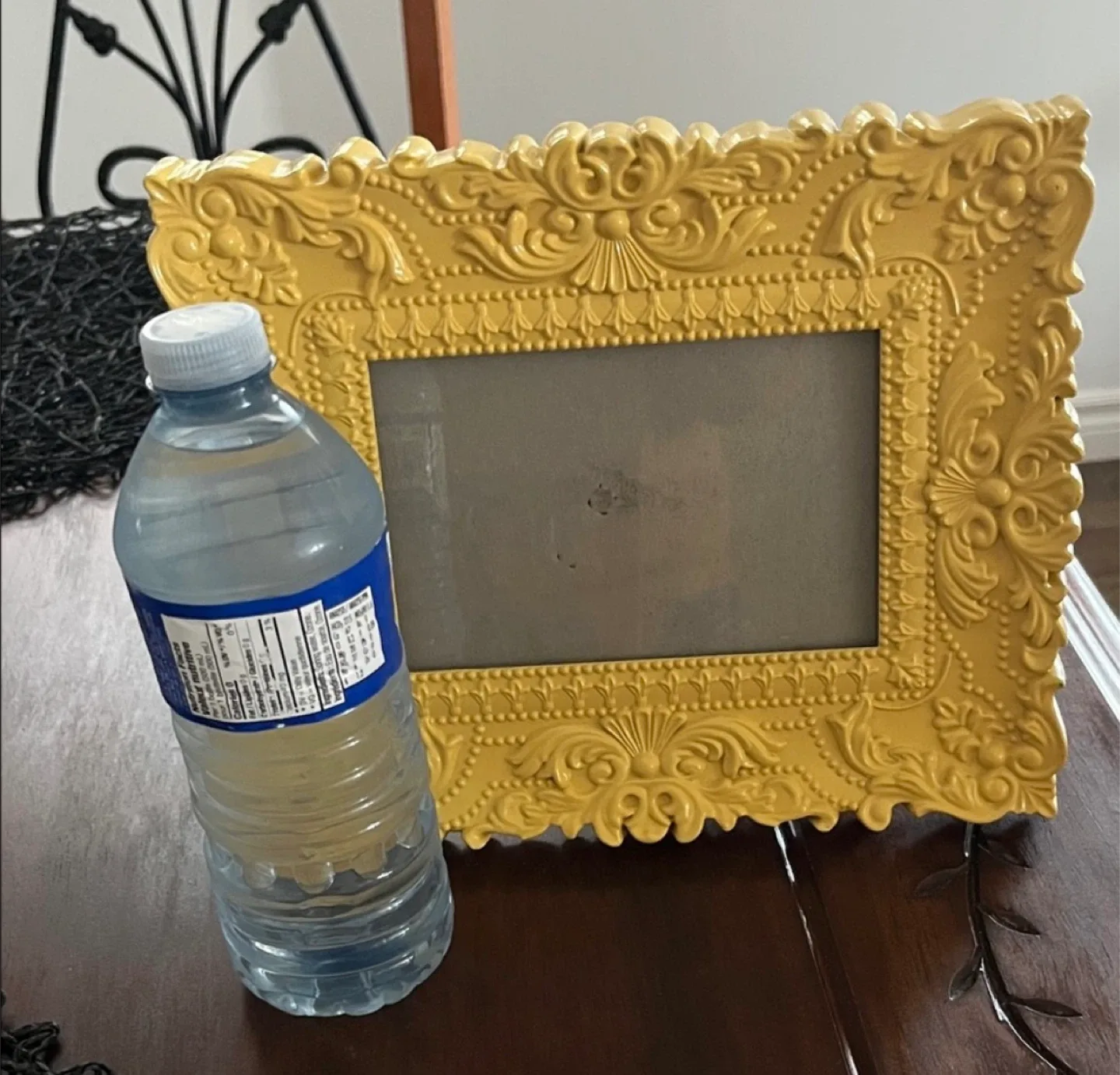 Plastic Yellow Ornate Picture Frame