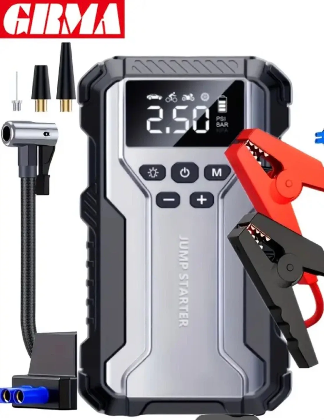 10000mah Portable Wireless Car Air Compressor Jump Starter image indicator(2)